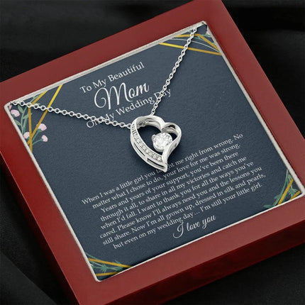 To My Beautiful Mom On My Wedding Day - Forever Love Necklace SO153V - Charming Present