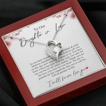 To Our Daughter In Law - Thank You For The Love - Forever Love Necklace SO169T - Charming Present