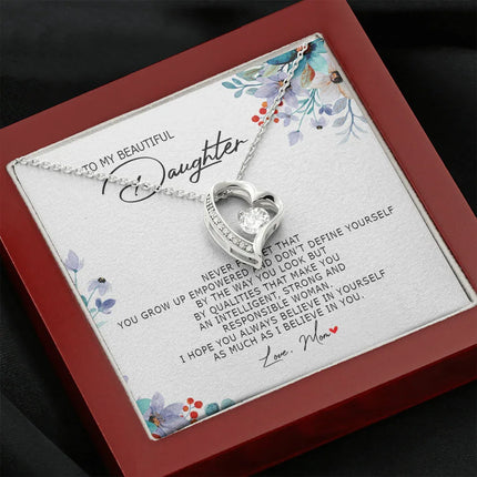 To My Beautiful Daughter - Always Believe In Yourself - Forever Love Necklace SO184T - Charming Present