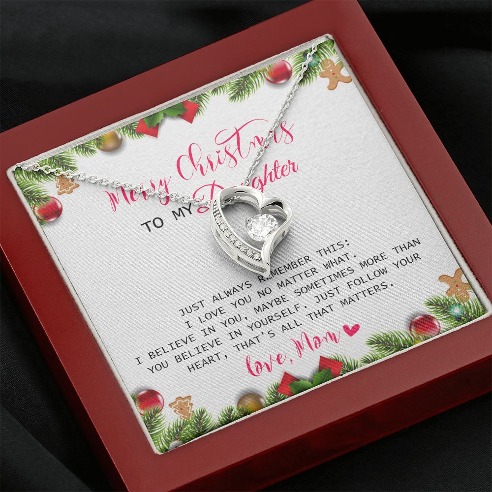 Daughter Mom - Merry Christmas - Forever Love Necklace
