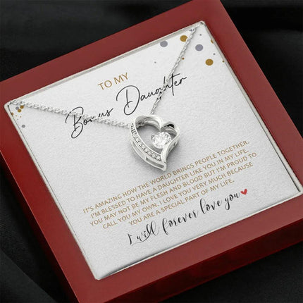 To My Bonus Daughter - Call You My Own - Forever Love Necklace SO163V - Charming Present