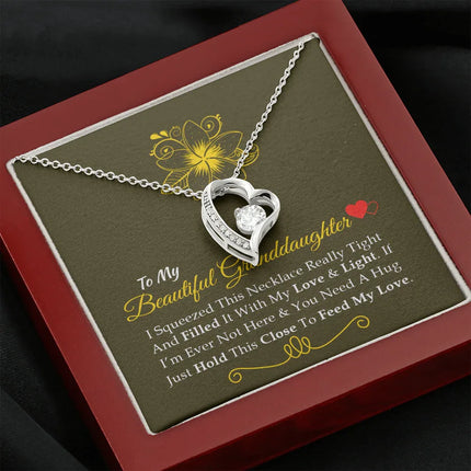 To My Beautiful Granddaughter - Feel My Love - Forever Love Necklace SO160V - Charming Present