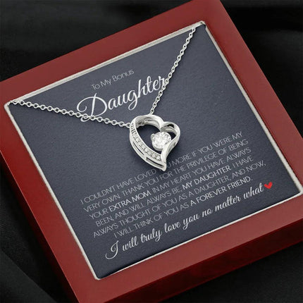 To My Bonus Daughter - Love You Forever - Forever Love Necklace SO171T - Charming Present