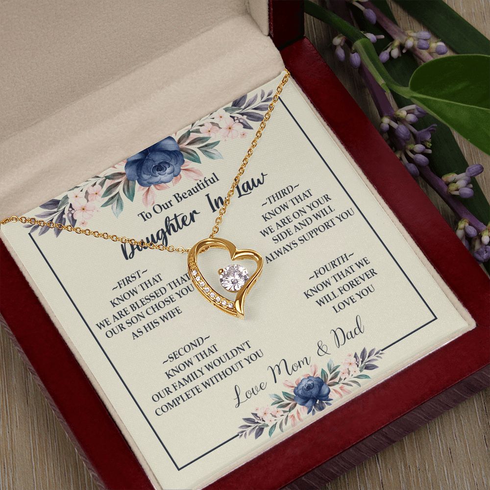 Daughter In Law - Mom And Dad - Forever Love Necklace