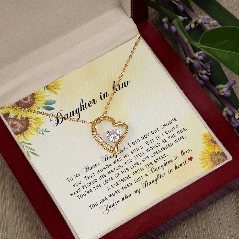 Daughter In Law - You're Also My Daughter In Heart - Forever Love Necklace