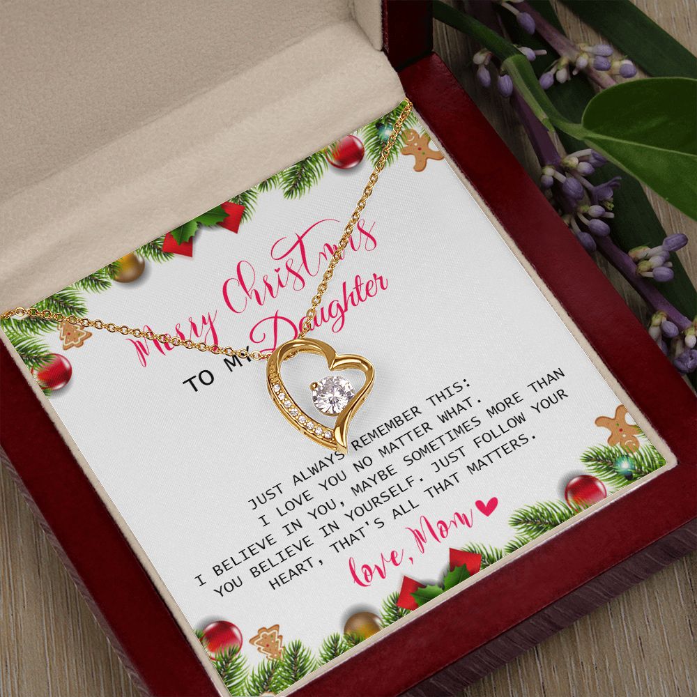 Daughter Mom - Merry Christmas - Forever Love Necklace