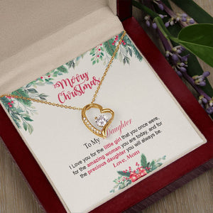 Daughter Mom - Merry Christmas - Forever Love Necklace