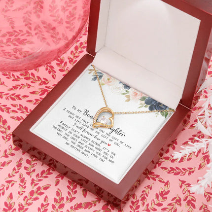 To My Bonus Daughter - Love You No Matter What - Forever Love Necklace SO168V - Charming Present