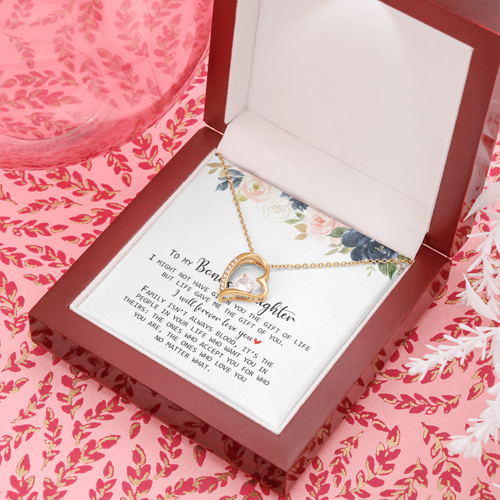 To My Bonus Daughter - Love You No Matter What - Forever Love Necklace SO168V