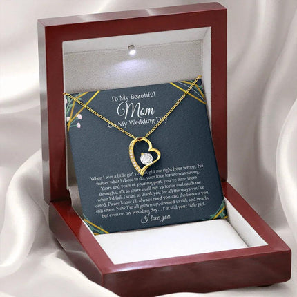To My Beautiful Mom On My Wedding Day - Forever Love Necklace SO153V - Charming Present