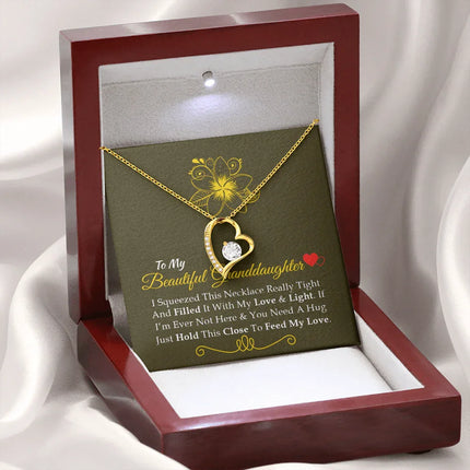 To My Beautiful Granddaughter - Feel My Love - Forever Love Necklace SO160V - Charming Present