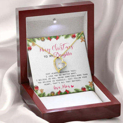 Daughter Mom - Merry Christmas - Forever Love Necklace - Charming Present