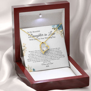 Daughter In Law - Mom And Dad - On Your Wedding Day - Forever Love Necklace