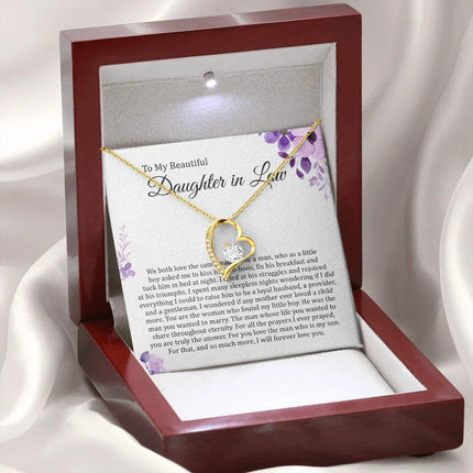 To My Beautiful Daughter In Law - I Will Forever Love You - Forever Love Necklace SO180T - Charming Present