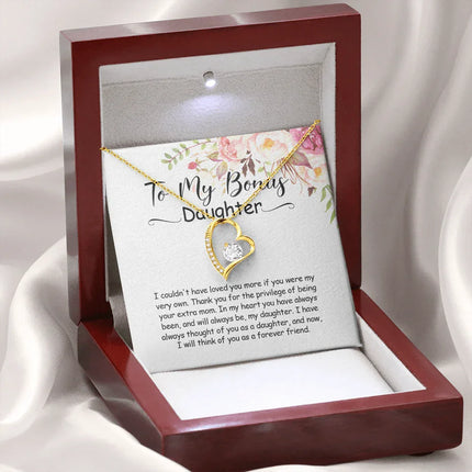 To My Bonus Daughter - You Are Always In My Heart - Forever Love Necklace SO164V - Charming Present