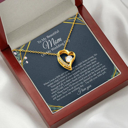 To My Beautiful Mom On My Wedding Day - Forever Love Necklace SO153V - Charming Present