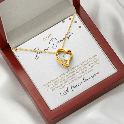 To My Bonus Daughter - Call You My Own - Forever Love Necklace SO163V - Charming Present