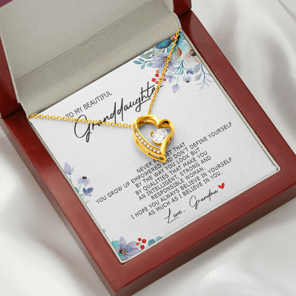 To My Beautiful Granddaughter - Always Believe In Yourself - Forever Love Necklace SO184Tv1