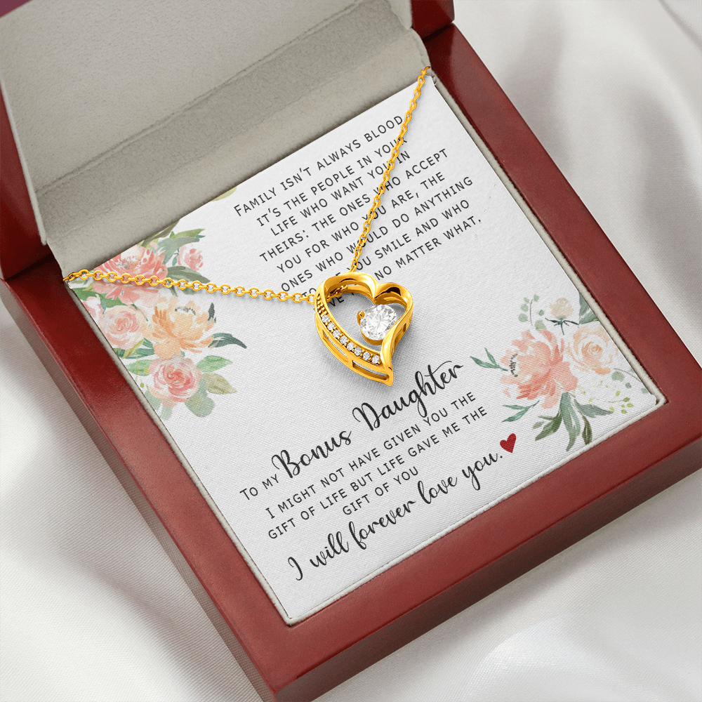 To My Bonus Daughter - I Will Forever Love You - Forever Love Necklace SO165V