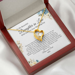 Daughter In Law - Mom And Dad - On Your Wedding Day - Forever Love Necklace