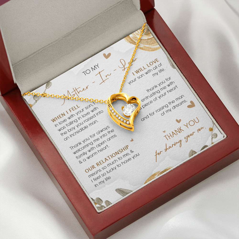To My Mother In Law - Thank You For Sharing Your Son - Forever Love Necklace SO23TU
