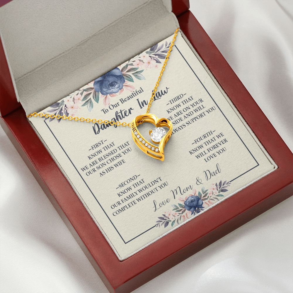 Daughter In Law - Mom And Dad - Forever Love Necklace