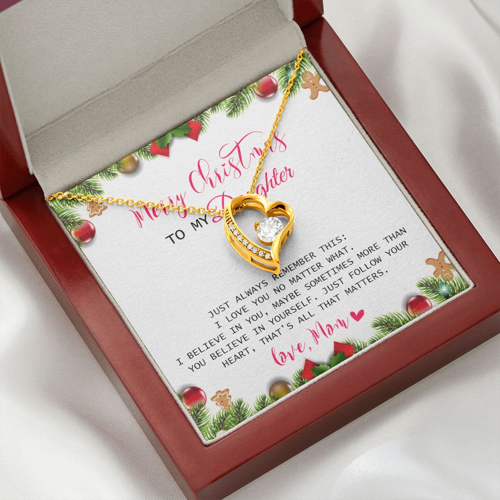Daughter Mom - Merry Christmas - Forever Love Necklace