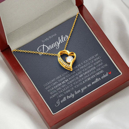 To My Bonus Daughter - Love You Forever - Forever Love Necklace SO171T - Charming Present