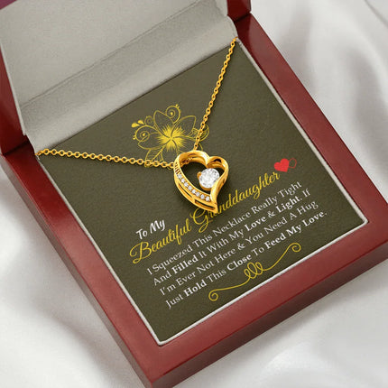 To My Beautiful Granddaughter - Feel My Love - Forever Love Necklace SO160V - Charming Present
