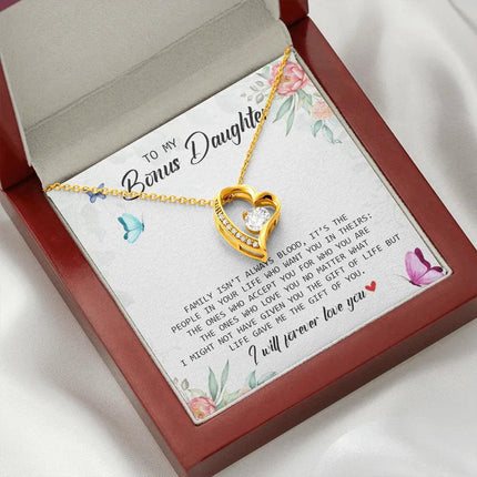 To My Bonus Daughter - I Will Forever Love You - Forever Love Necklace SO166V - Charming Present