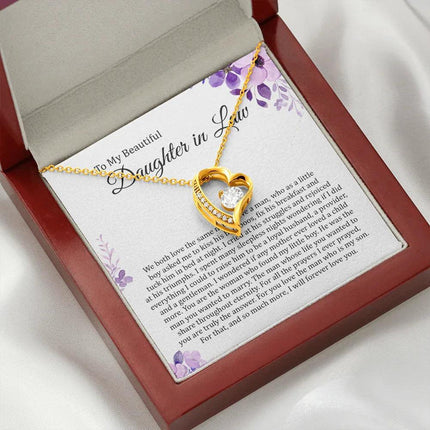 To My Beautiful Daughter In Law - I Will Forever Love You - Forever Love Necklace SO180T - Charming Present
