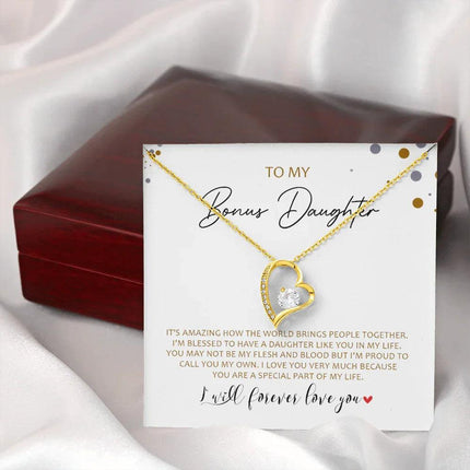 To My Bonus Daughter - Call You My Own - Forever Love Necklace SO163V - Charming Present