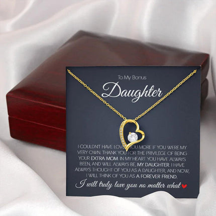 To My Bonus Daughter - Love You Forever - Forever Love Necklace SO171T - Charming Present