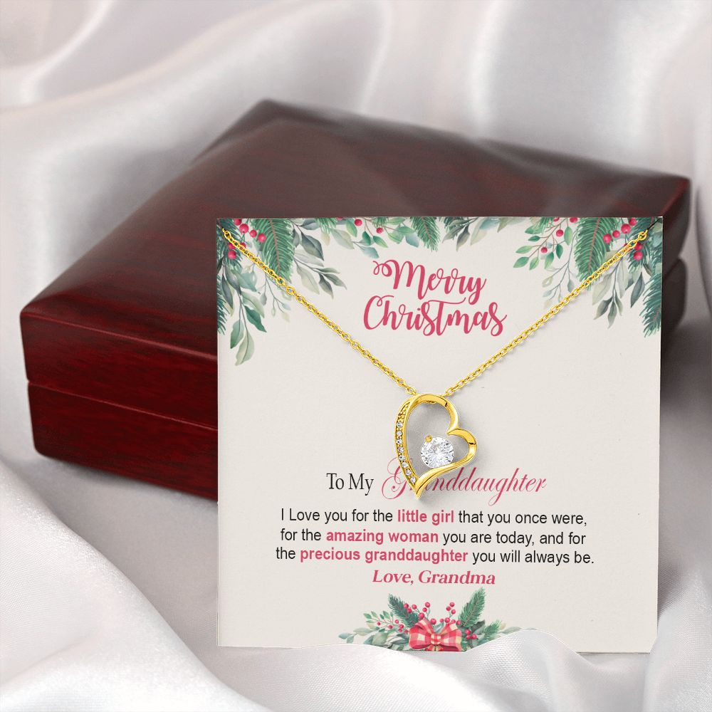 Granddaughter Grandma - Merry Christmas - Forever Love Necklace