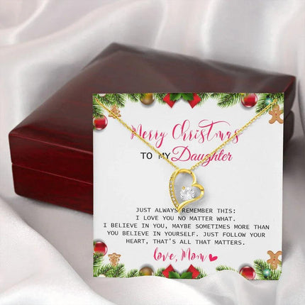 Daughter Mom - Merry Christmas - Forever Love Necklace - Charming Present