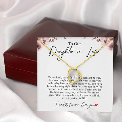 To Our Daughter In Law - Thank You For The Love - Forever Love Necklace SO169T - Charming Present