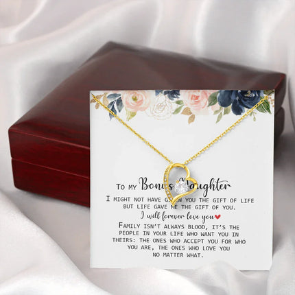 To My Bonus Daughter - Love You No Matter What - Forever Love Necklace SO168V - Charming Present
