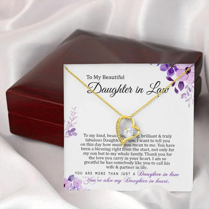 Daughter In Law - How Much You Mean To Me - Forever Love Necklace - Charming Present