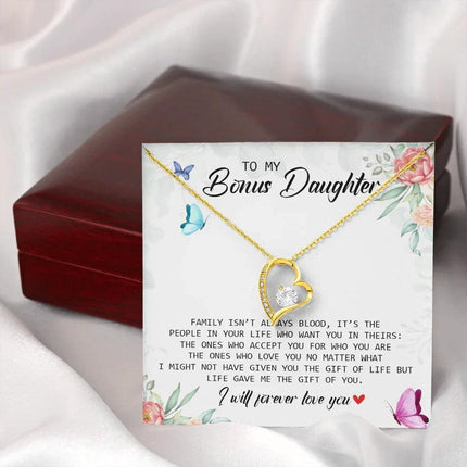 To My Bonus Daughter - I Will Forever Love You - Forever Love Necklace SO166V - Charming Present