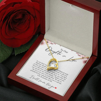 To Our Daughter In Law - Thank You For The Love - Forever Love Necklace SO169T - Charming Present