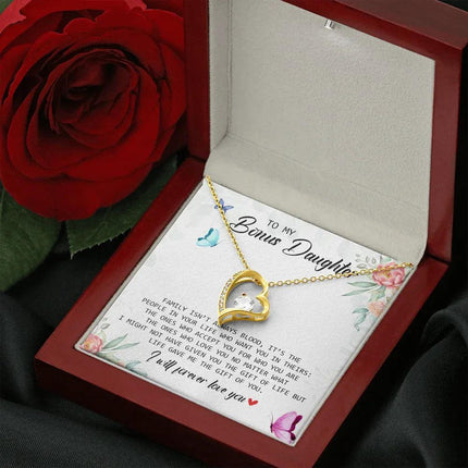 To My Bonus Daughter - I Will Forever Love You - Forever Love Necklace SO166V - Charming Present