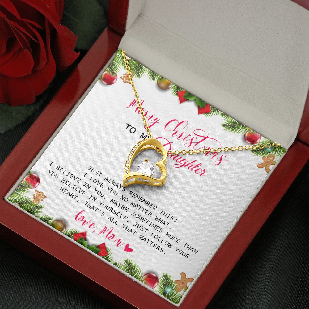 Daughter Mom - Merry Christmas - Forever Love Necklace