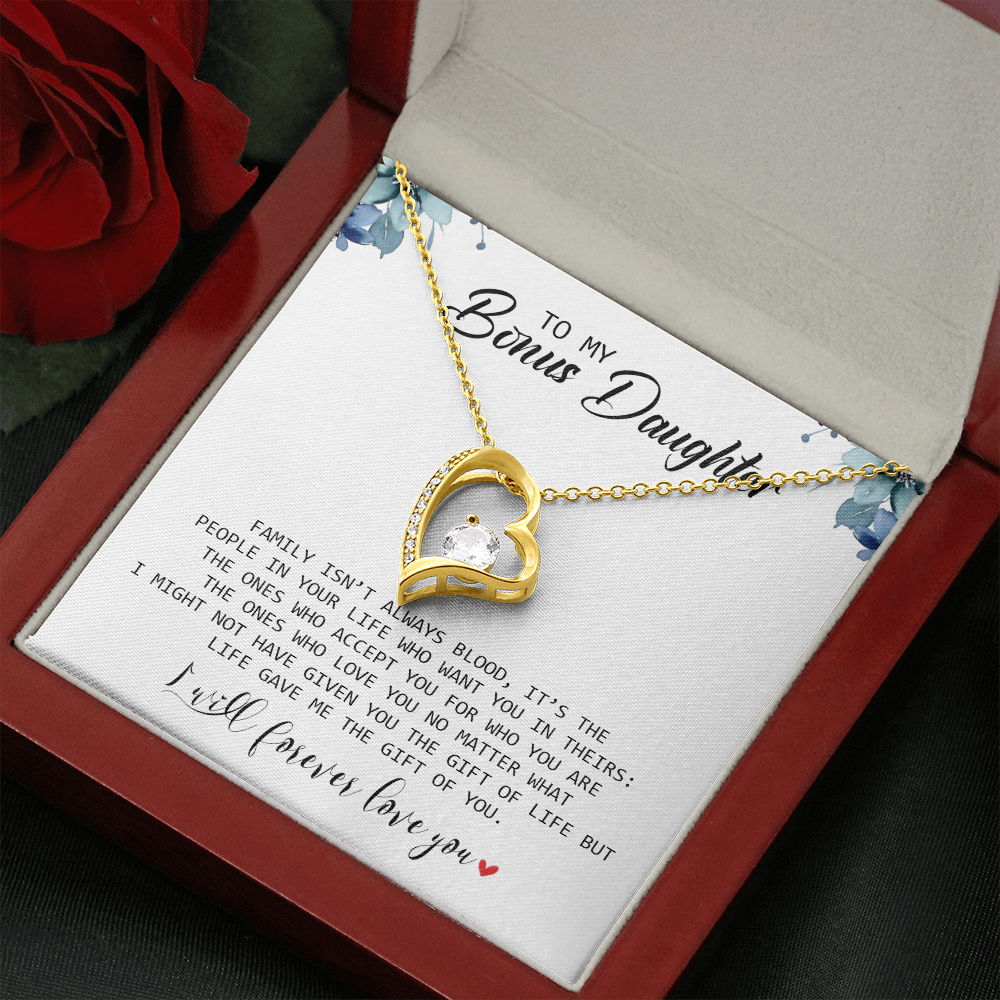 To My Bonus Daughter - I Will Forever Love You - Forever Love Necklace SO155T