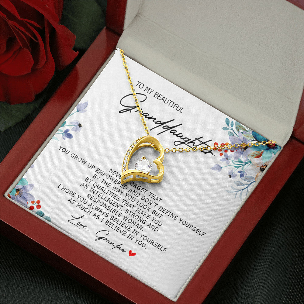 To My Beautiful Granddaughter - Always Believe In Yourself - Forever Love Necklace SO184Tv1