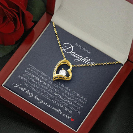 To My Bonus Daughter - Love You Forever - Forever Love Necklace SO171T - Charming Present