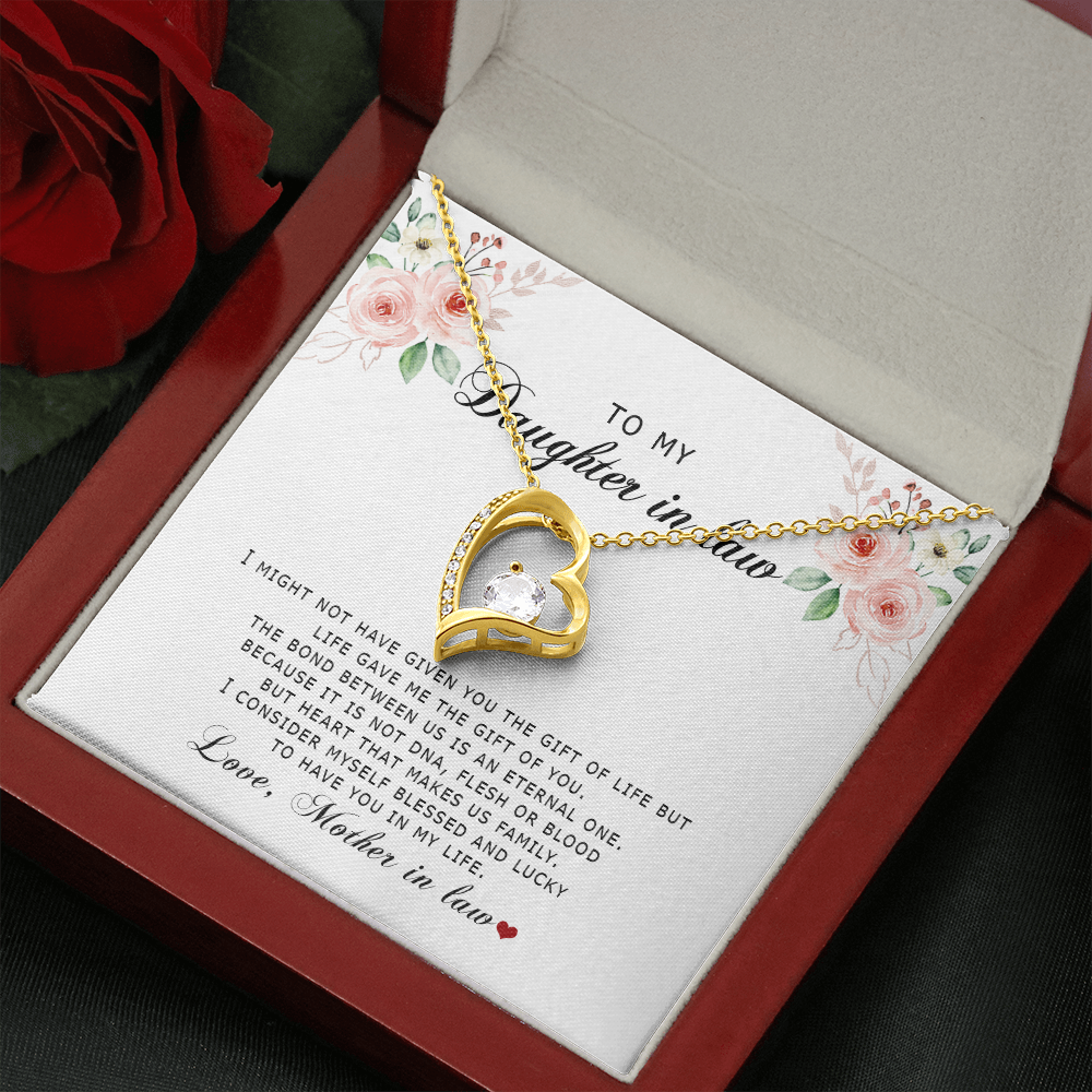 To My Daughter In Law - Blessed And Lucky - Forever Love Necklace SO177V