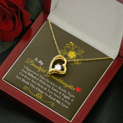 To My Beautiful Granddaughter - Feel My Love - Forever Love Necklace SO160V - Charming Present