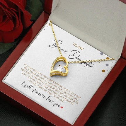 To My Bonus Daughter - Call You My Own - Forever Love Necklace SO163V - Charming Present