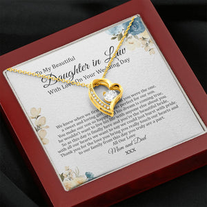 Daughter In Law - Mom And Dad - On Your Wedding Day - Forever Love Necklace