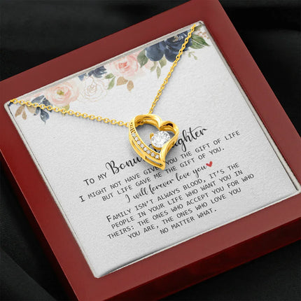 To My Bonus Daughter - Love You No Matter What - Forever Love Necklace SO168V - Charming Present